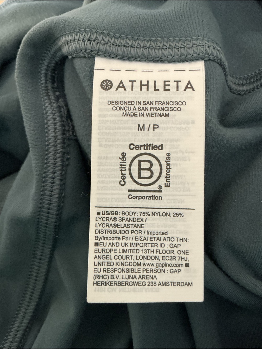 Athleta Trancend High Rise Flare Legging M MP Eden Green Medium Petite Pants PM - Picture 8 of 8
